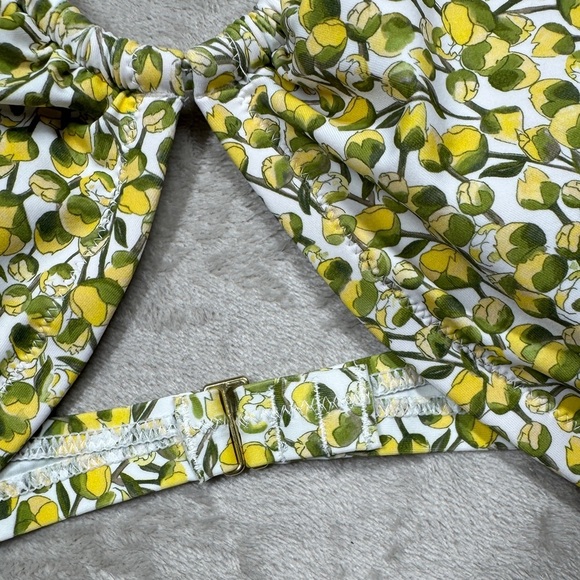 NWT J.Crew X Liberty Eliza’s Yellow White Floral Halter Tie Neck Bikini Top L - Picture 6 of 16